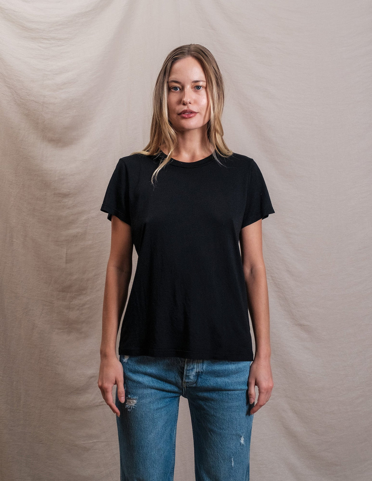 Butter Soft Short Sleeve Crew in Black