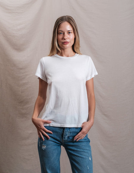 Butter Soft Short Sleeve Crew in White