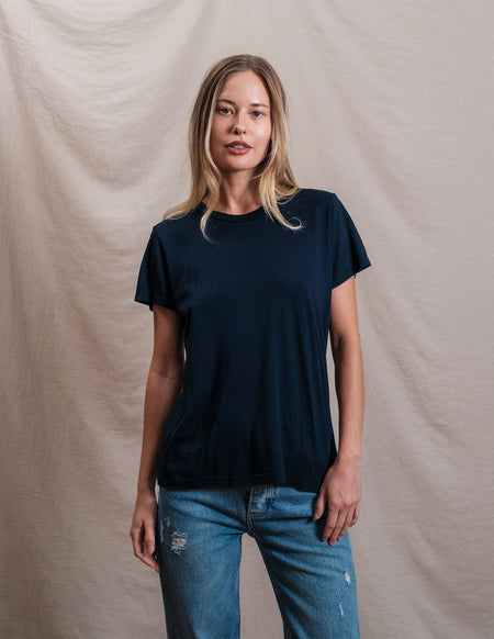 Butter Soft Short Sleeve Crew in Navy