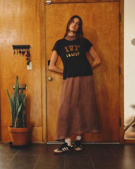 Sundry Ivy League Rolled Sleeve Tee in Deep Navy