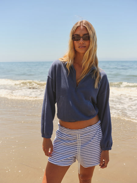 Sundry Half Zip Academy Sweatshirt in Vintage Navy