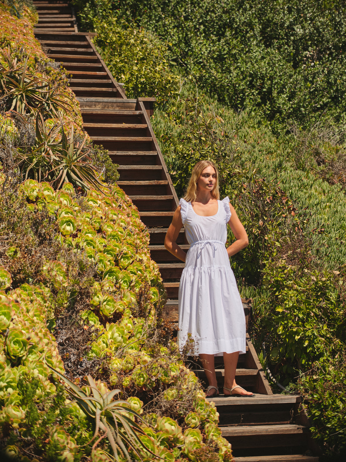 Sundry Pleated Dress in Sea Breeze