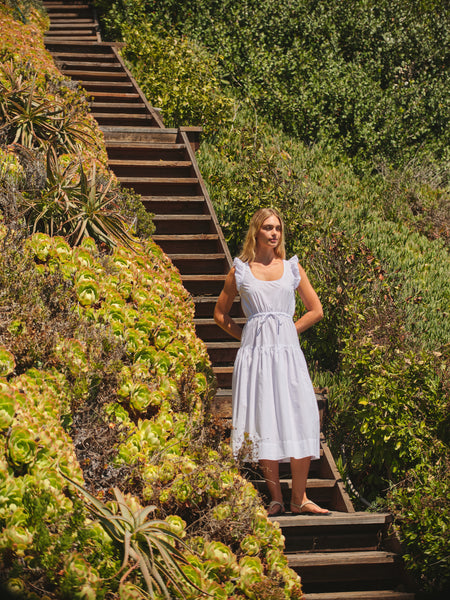 Sundry Pleated Dress in Sea Breeze