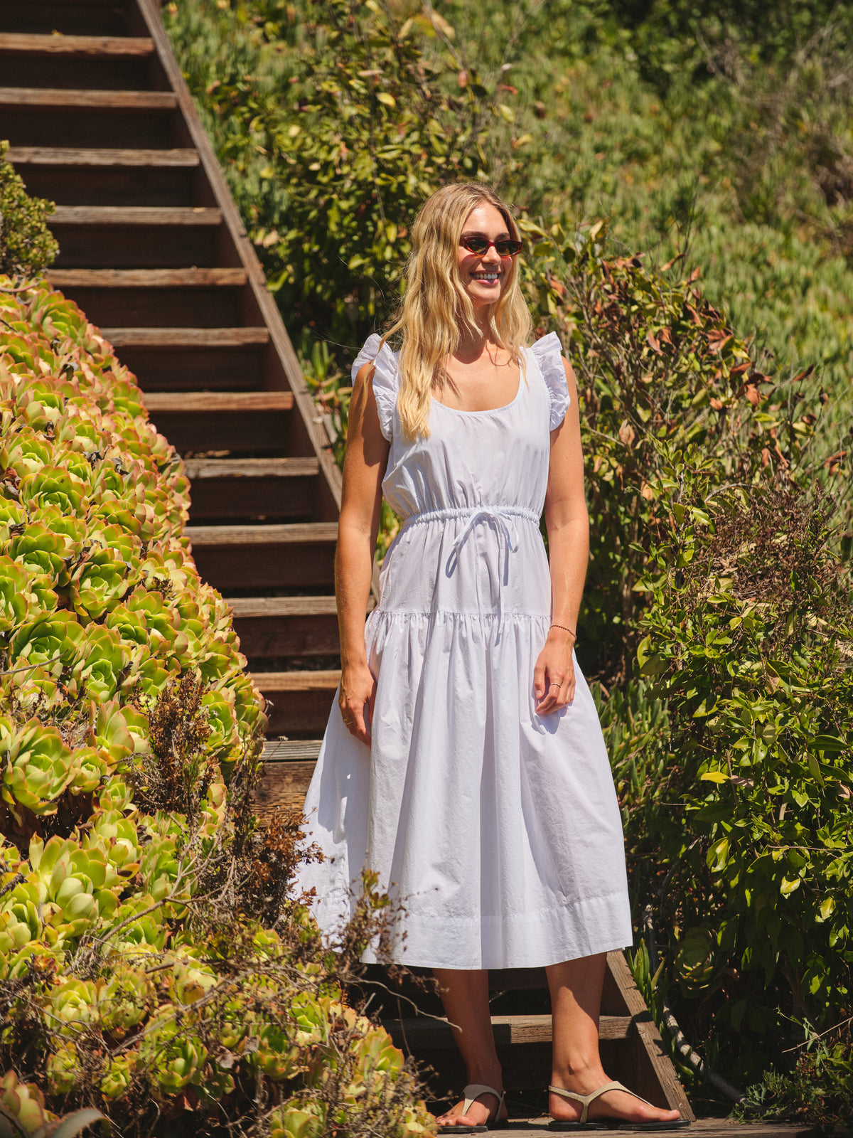 Sundry Pleated Dress in Sea Breeze