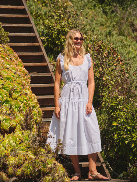 Sundry Pleated Dress in Sea Breeze