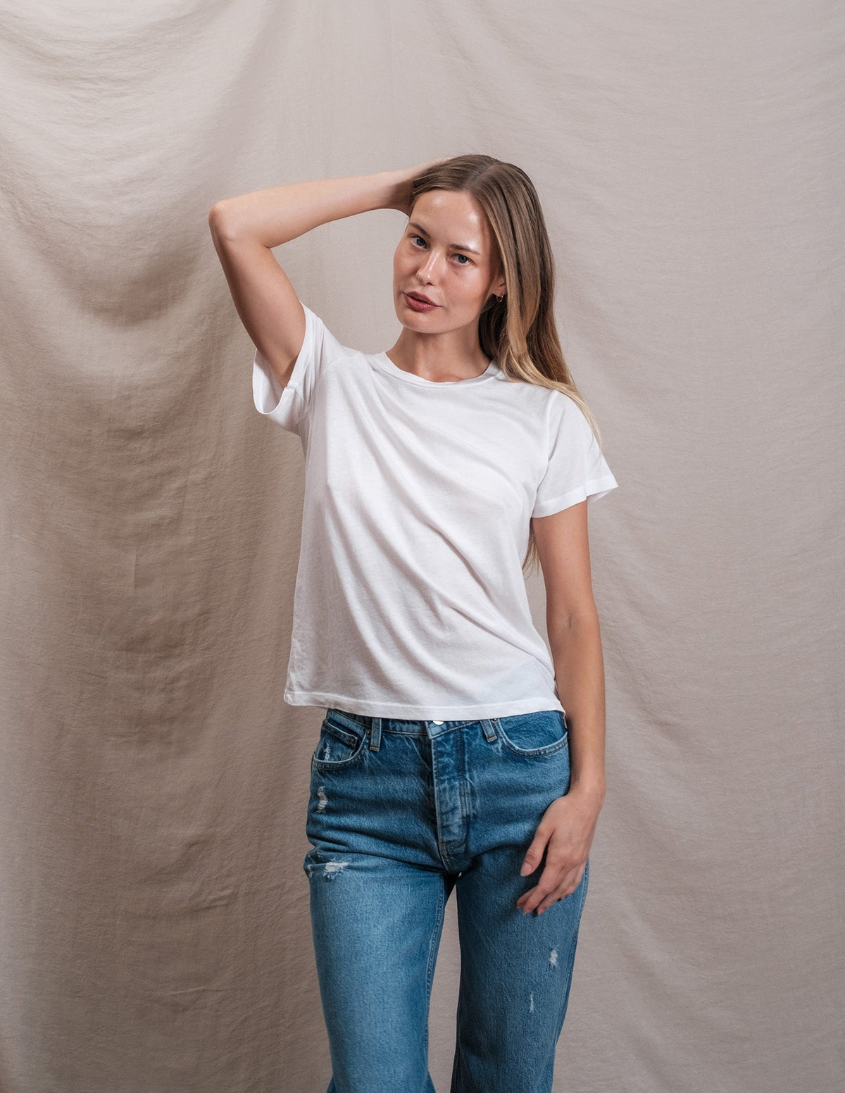 Butter Soft Short Sleeve Crew in White