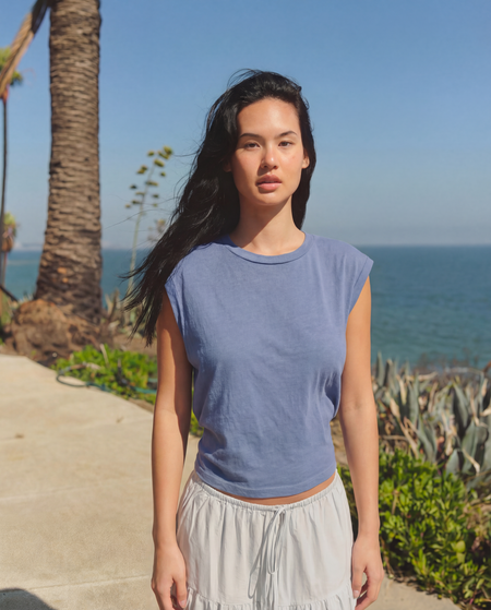 Sundry Muscle Tank in Vintage Navy