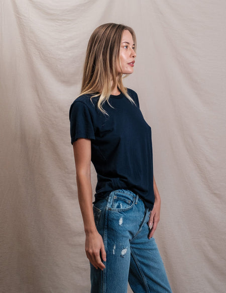 Butter Soft Short Sleeve Crew in Navy
