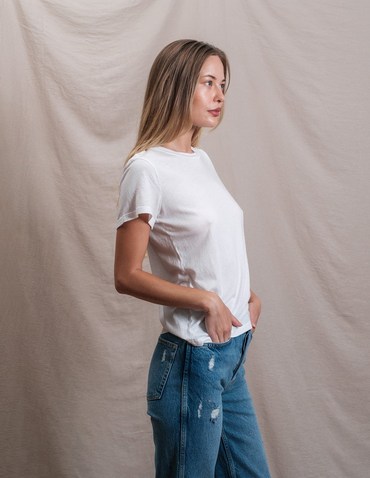 Butter Soft Short Sleeve Crew in White