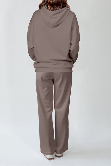 Sundry Softest Fleece Hoodie & Softest Fleece Straight Leg Sweatpant in Latte