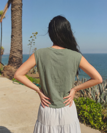 Sundry Muscle Tank in Loden