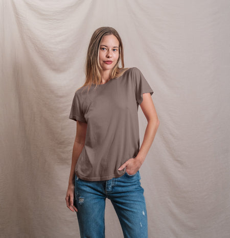 Sundry Butter Soft Crew in Latte