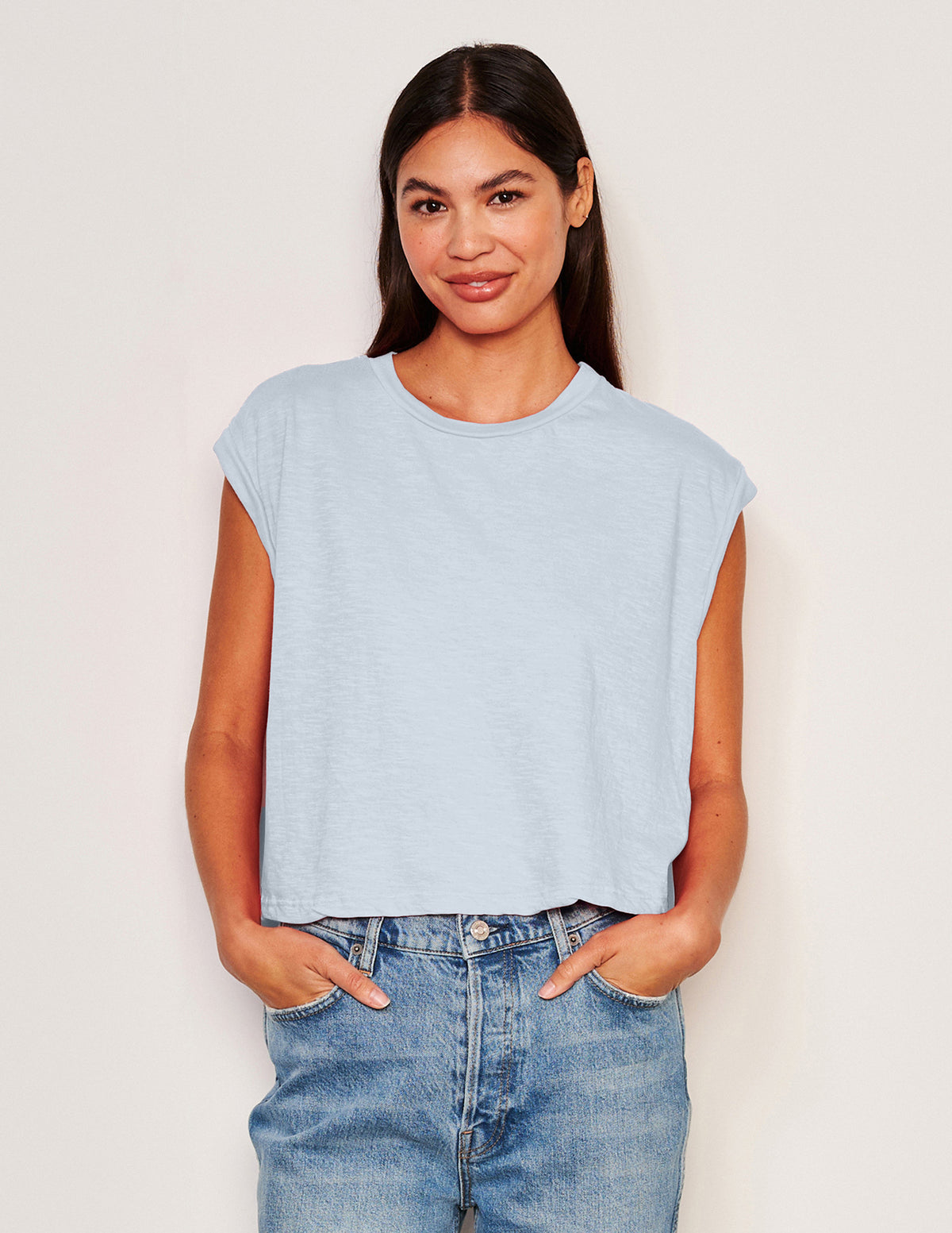 Sundry Muscle Tank in Blue Wash