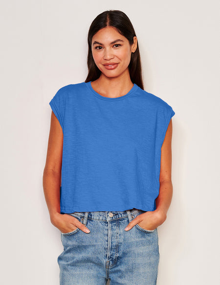 Sundry Muscle Tank in Lagoon Blue