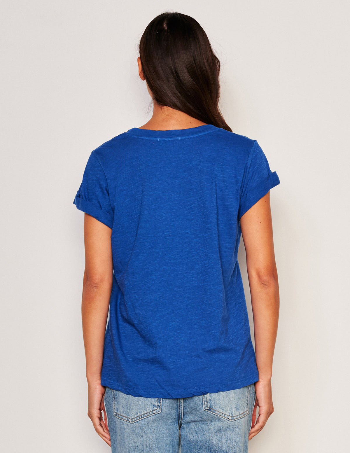 Sundry Rolled Sleeve Tee-back view