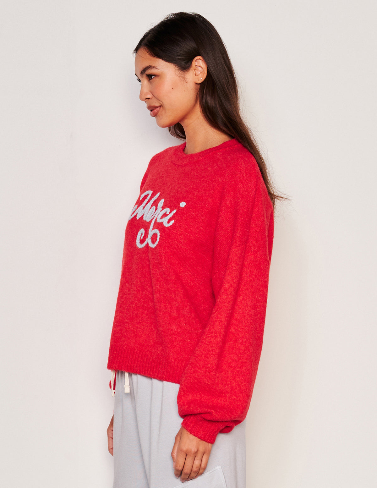 Sundry Merci Crew Neck Sweater-side view
