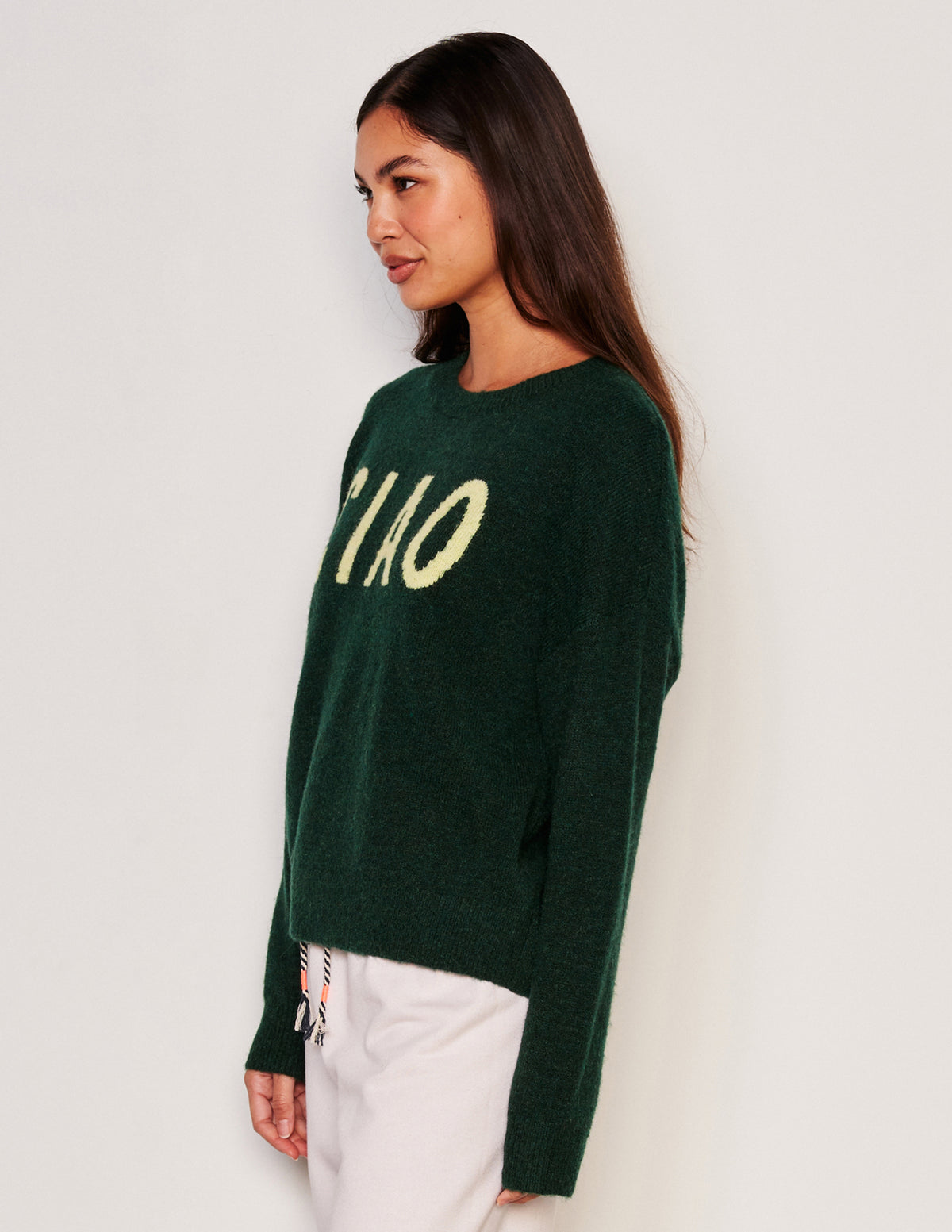 Sundry Ciao Crew Neck Sweater-side view