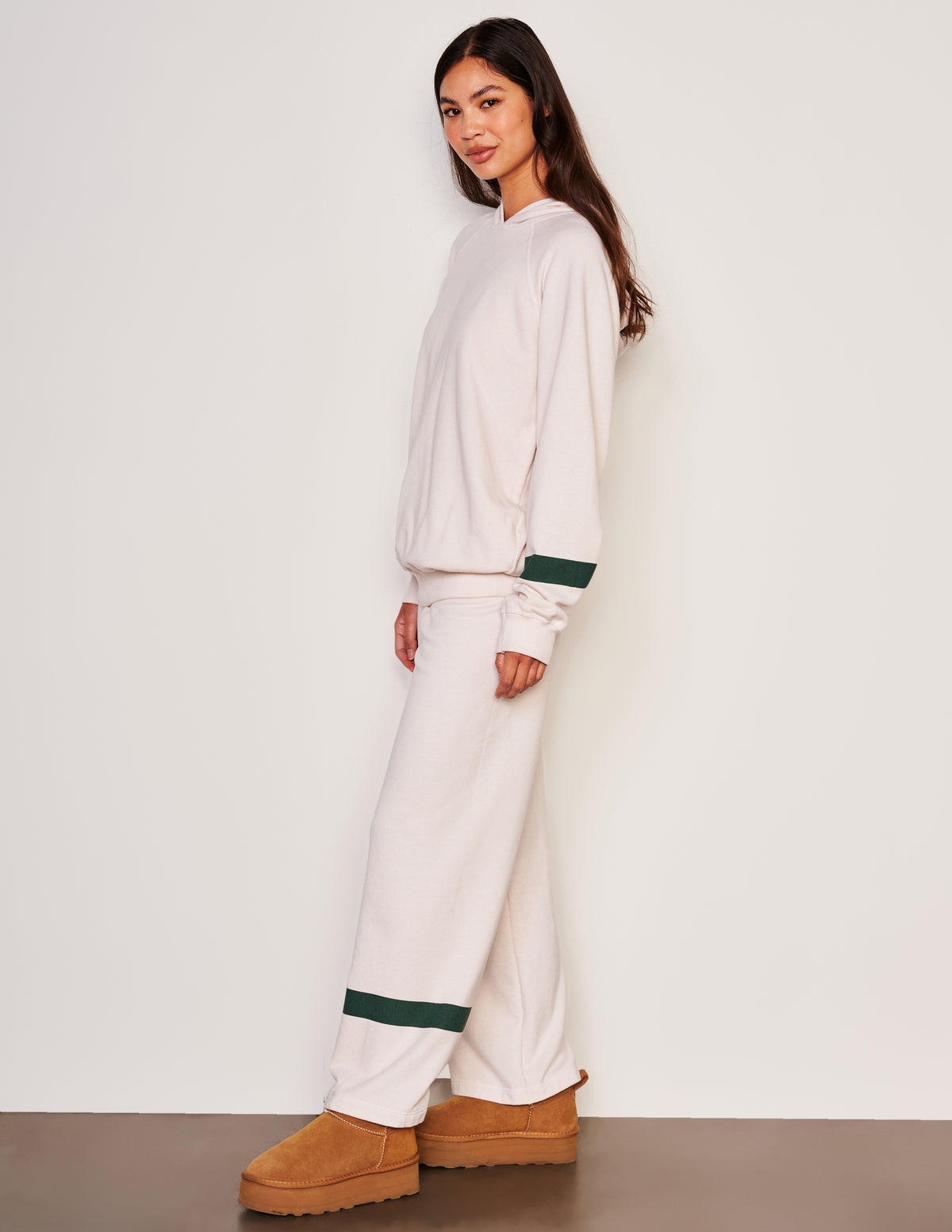 Sundry Stripes Raglan Popover Hoodie-side full view