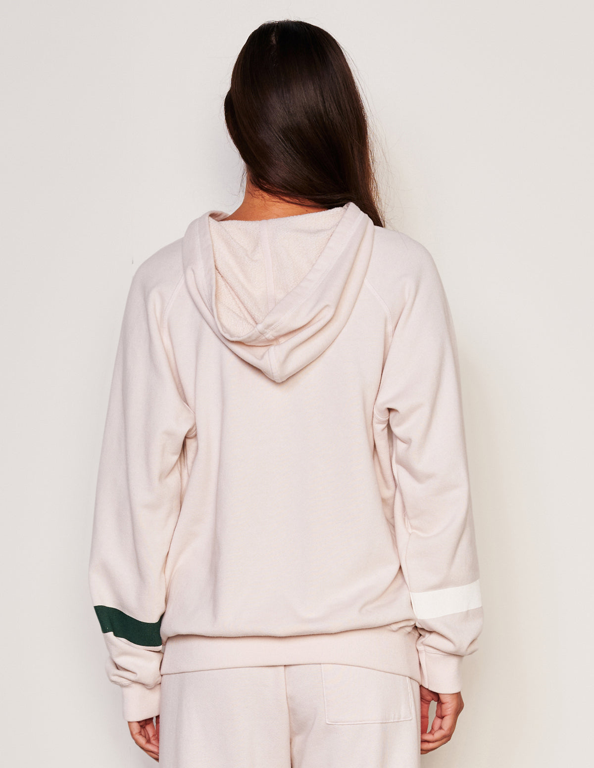 Sundry Stripes Raglan Popover Hoodie-back view hoodie is showing