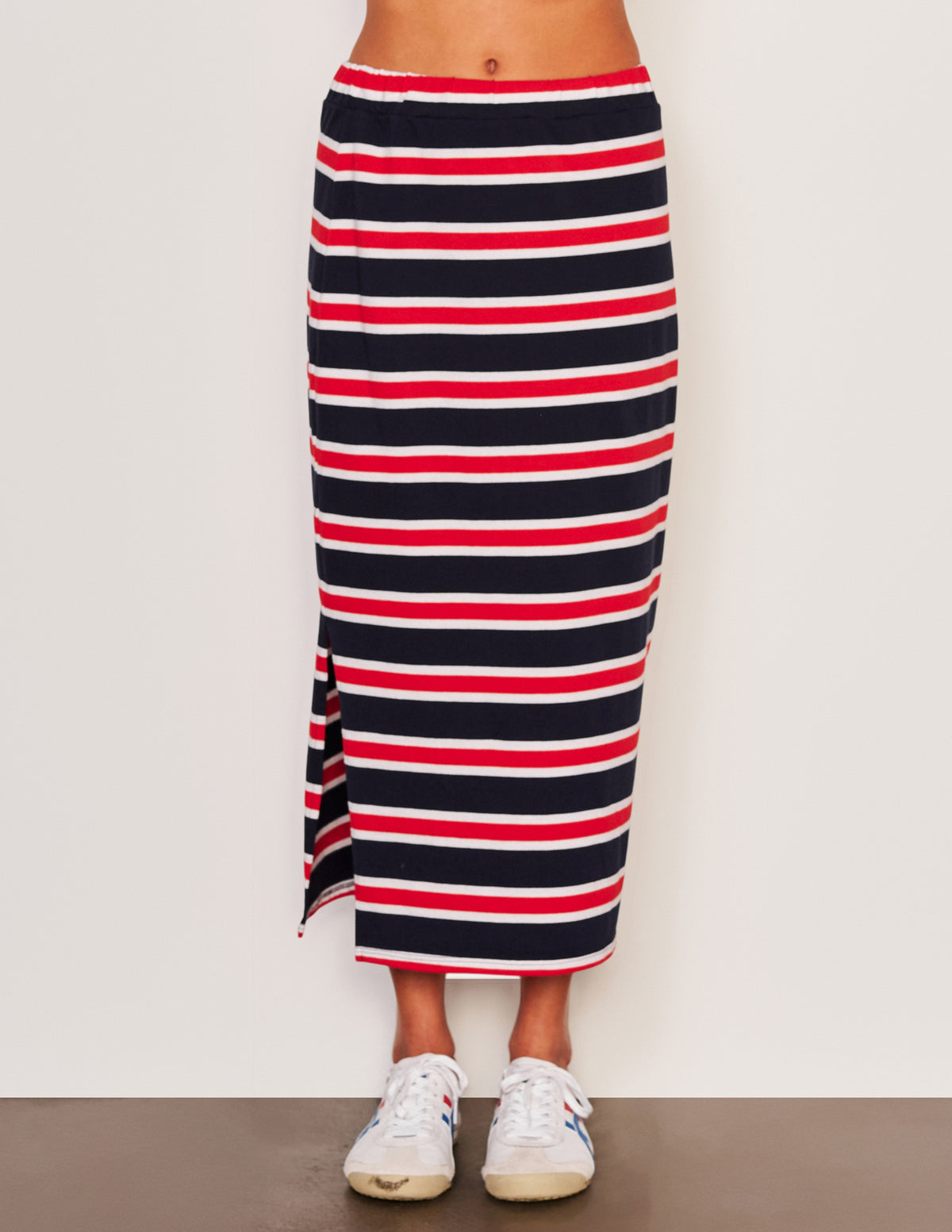 Sundry Midi Side Slit Skirt-front