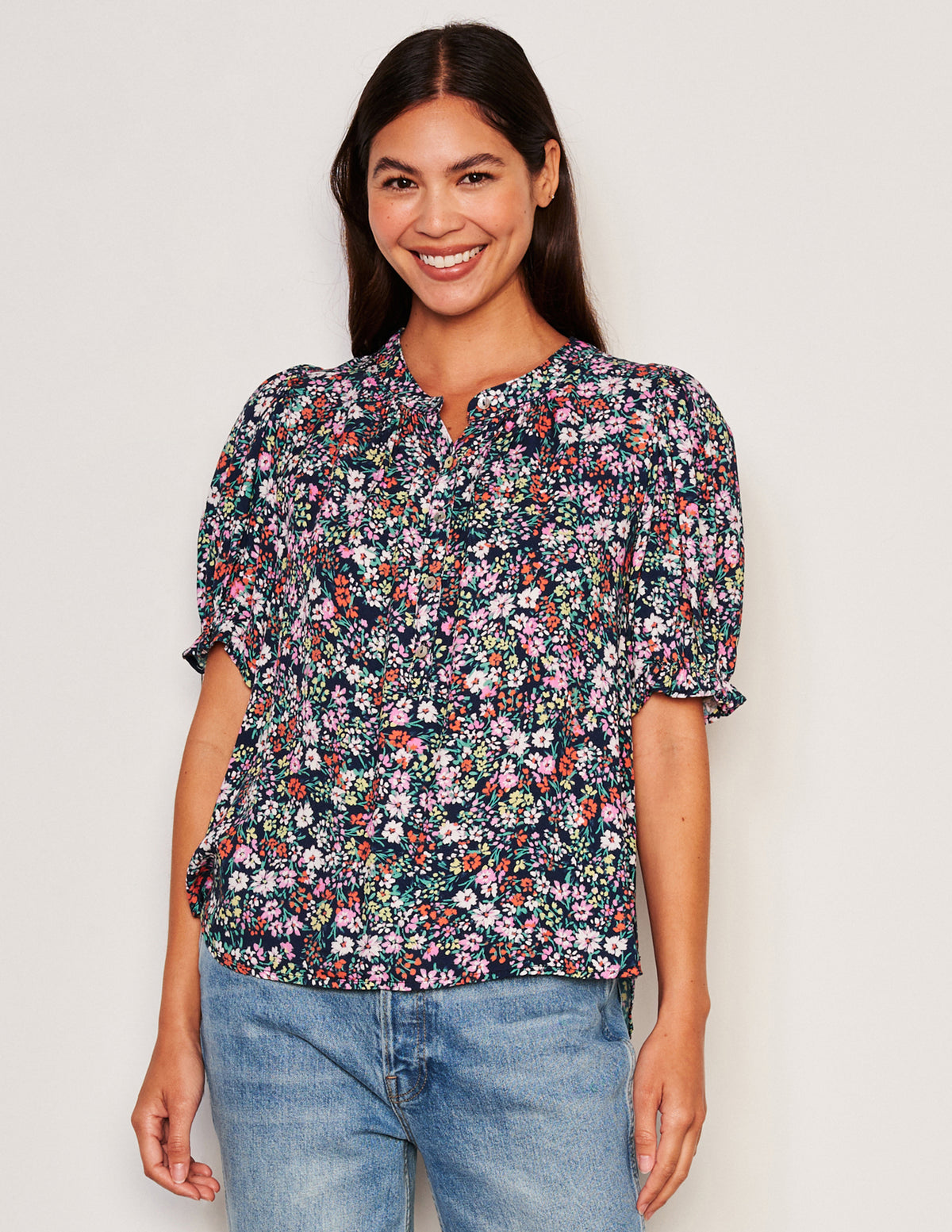 Sundry Femme Henley Shirt &amp; Femme Skirt Set in Deep Navy