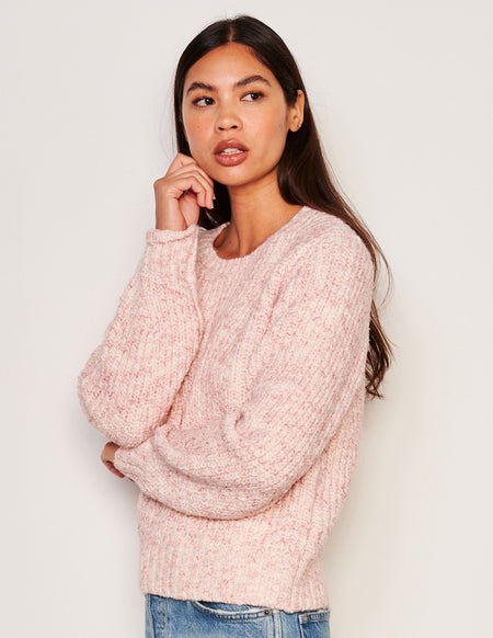 Sundry Rib Transfer Crew Neck Sweater-3/4 front