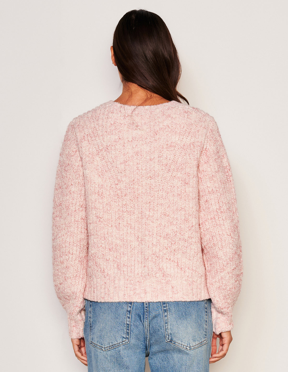Sundry Rib Transfer Crew Neck Sweater-back view