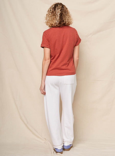 Sundry Bonfire Rolled Sleeve Tee in Burnt Brick