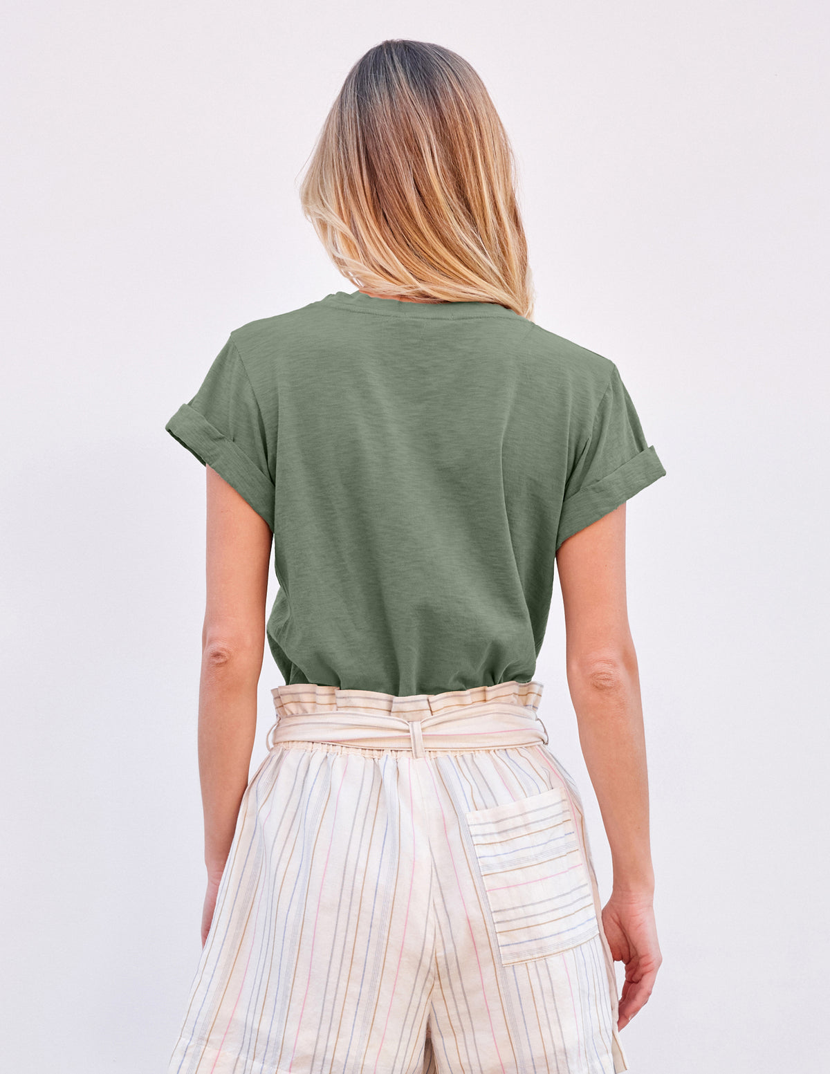 Sundry Rolled Sleeve Tee in Signature Green