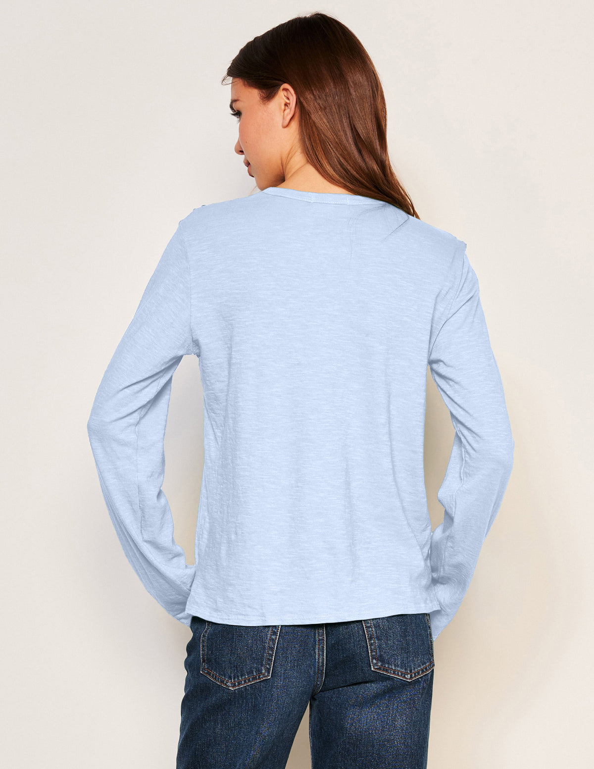 Sundry Long Sleeve Crew in Blue Wash