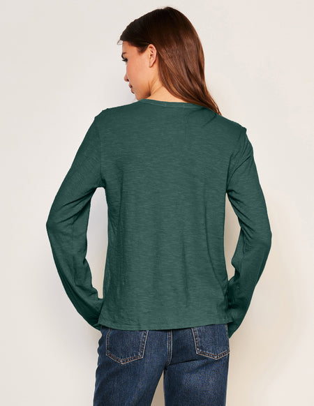 Sundry Long Sleeve Crew in Rainforest