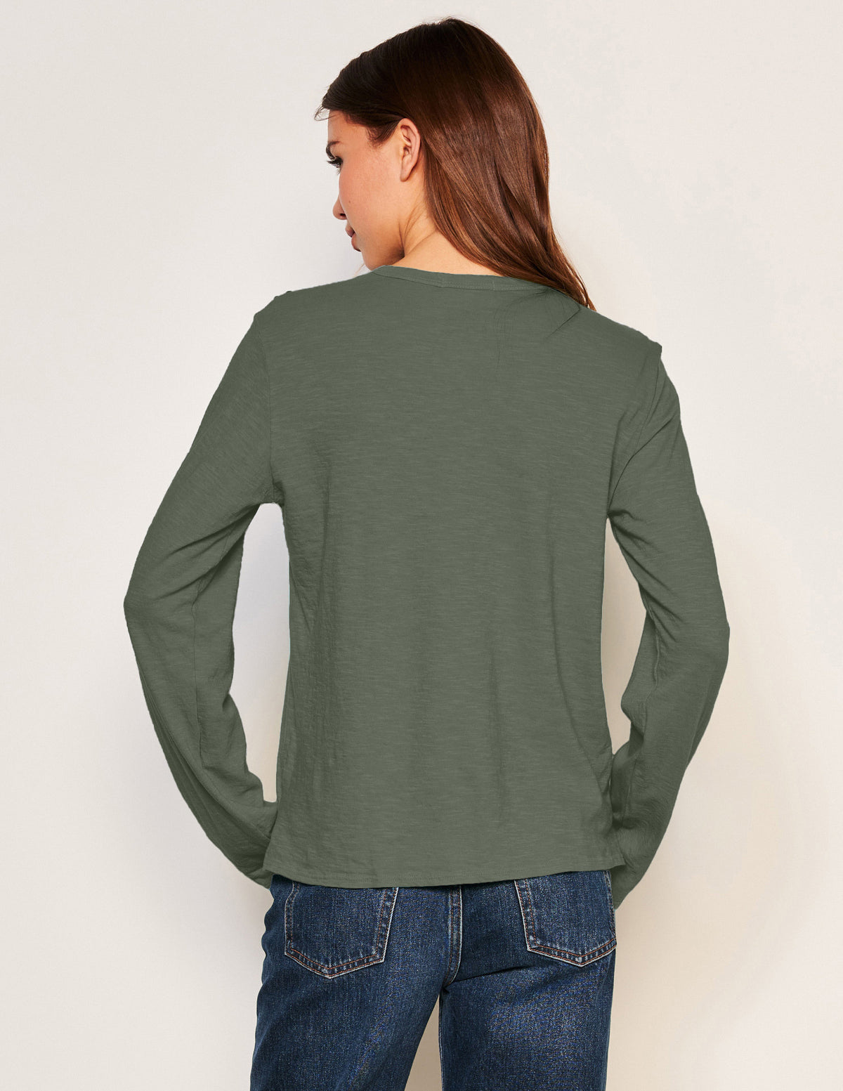Sundry Long Sleeve Crew in Signature Green