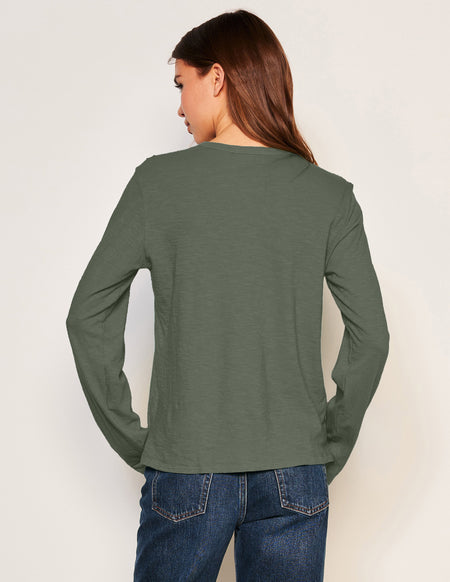 Sundry Long Sleeve Crew in Signature Green