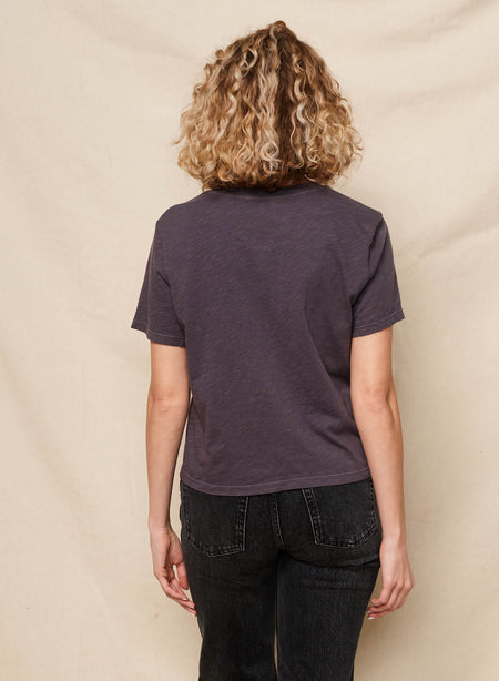 Sundry Hang Local Short Sleeve Boxy Crew Tee in Washed Black