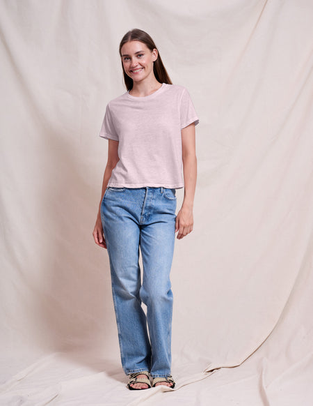 Sundry Crew Neck Tee in Ballerina Pink