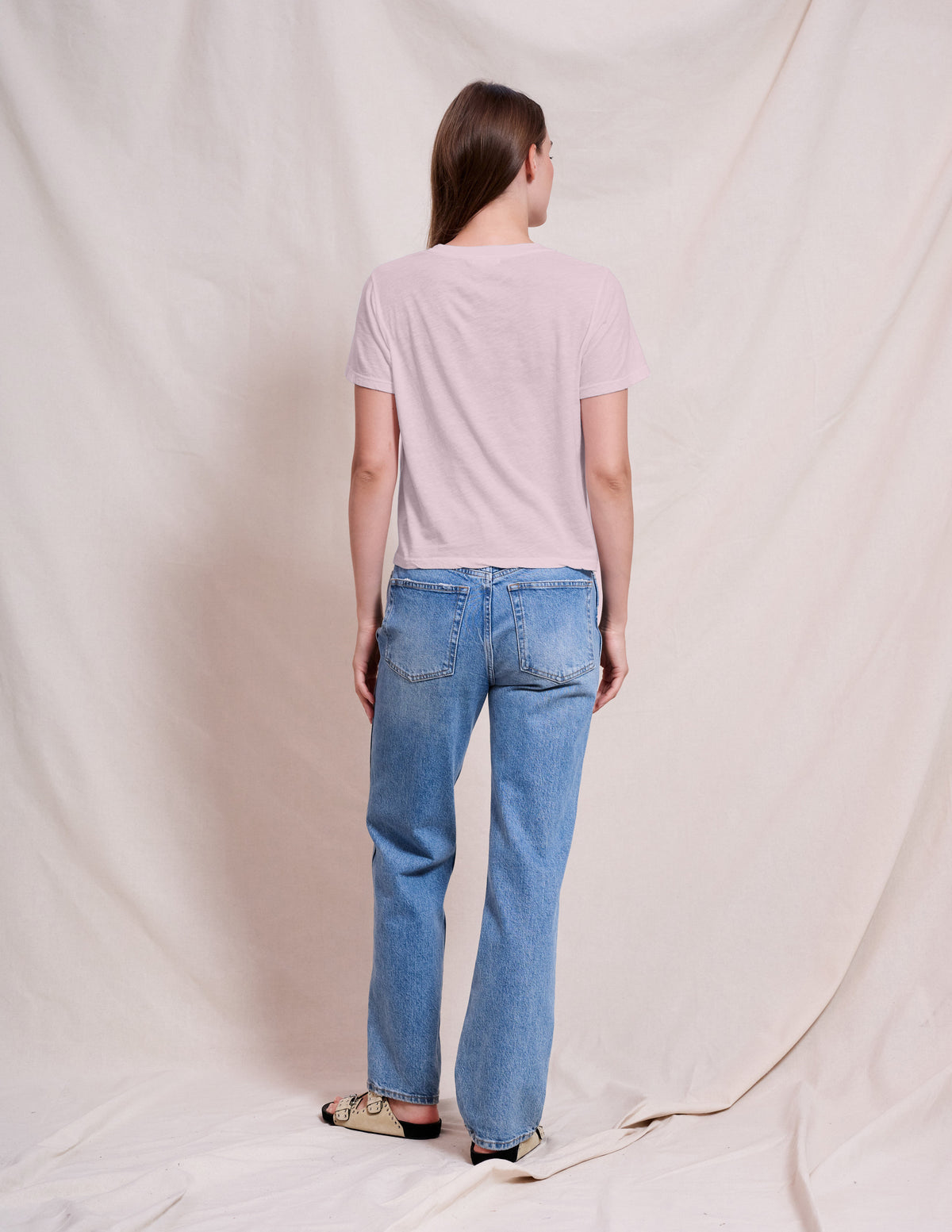 Sundry Crew Neck Tee in Ballerina Pink