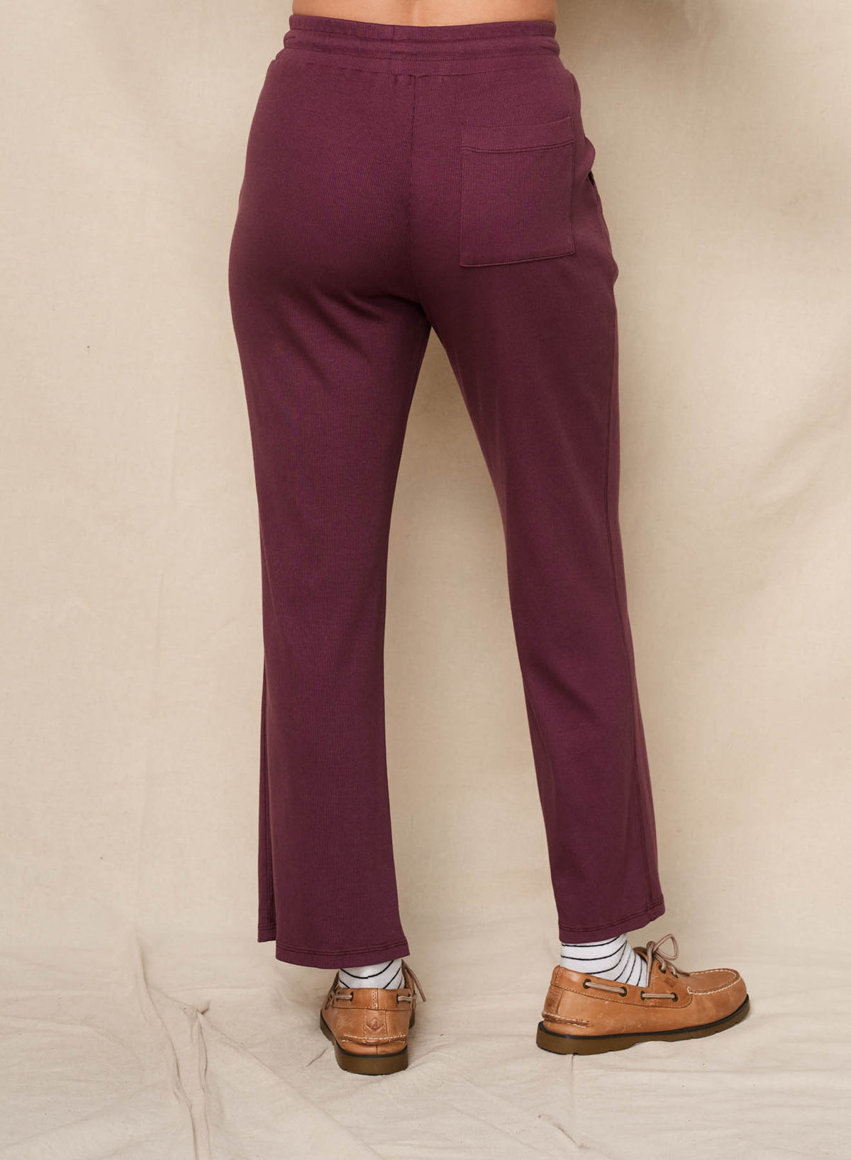 Sundry Pin Tuck Lounge Pant in Eggplant