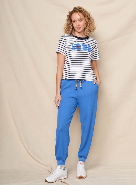 Sundry Love Ringer Boxy Crew Tee in Optic White