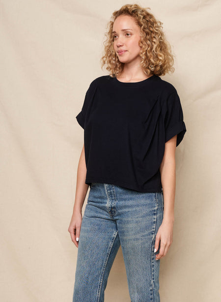 Sundry Pleated Dolman in Deep Navy
