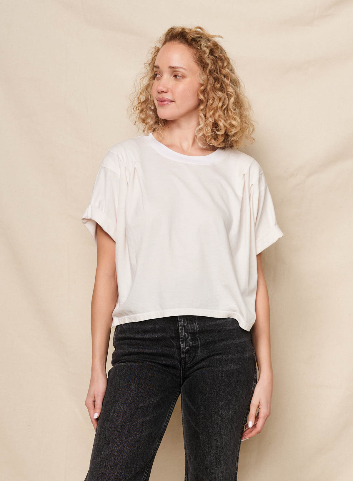 Sundry Pleated Dolman in Oyster