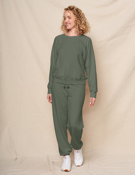 Sundry Raglan Sweatshirt in Signature Green