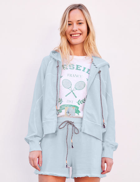 Sundry Horizon Zip Hoodie in Blue Wash