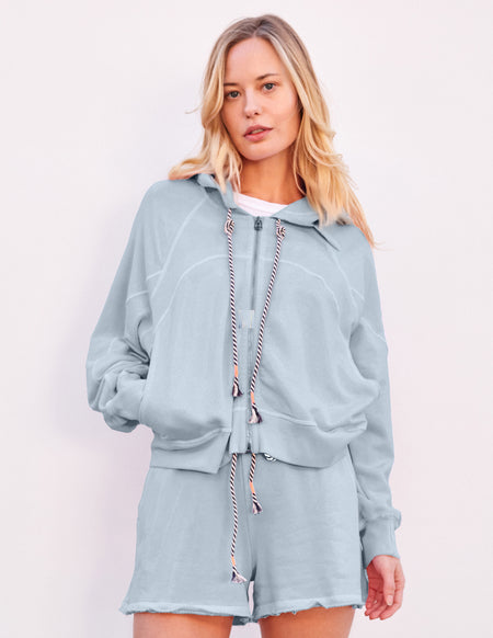 Sundry Horizon Zip Hoodie in Blue Wash