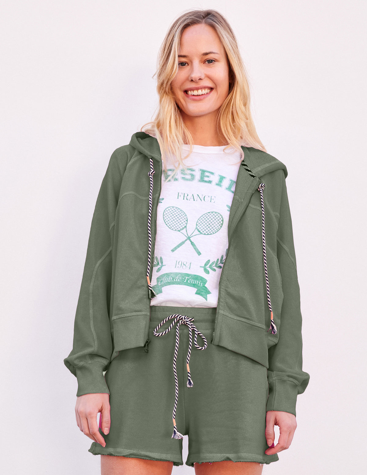 Sundry Horizon Zip Hoodie in Signature Green
