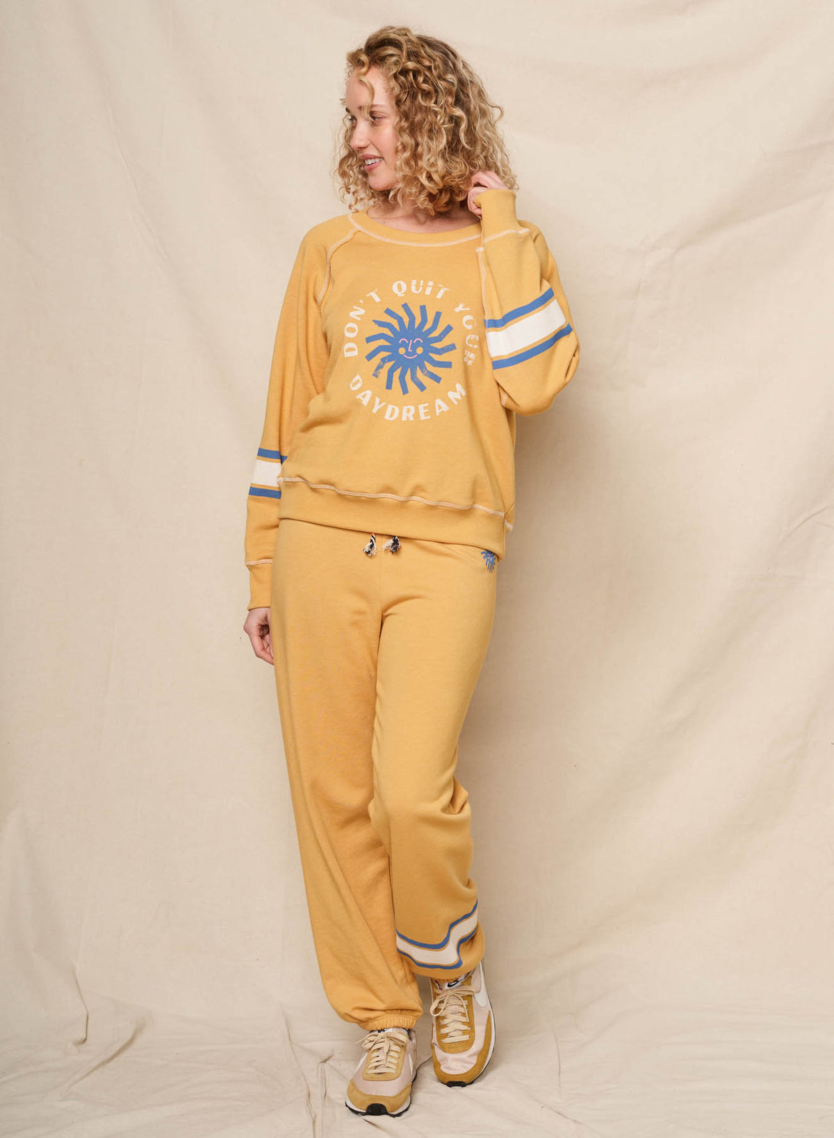 Sundry Daydream Raglan Sweatshirt in Daffodil