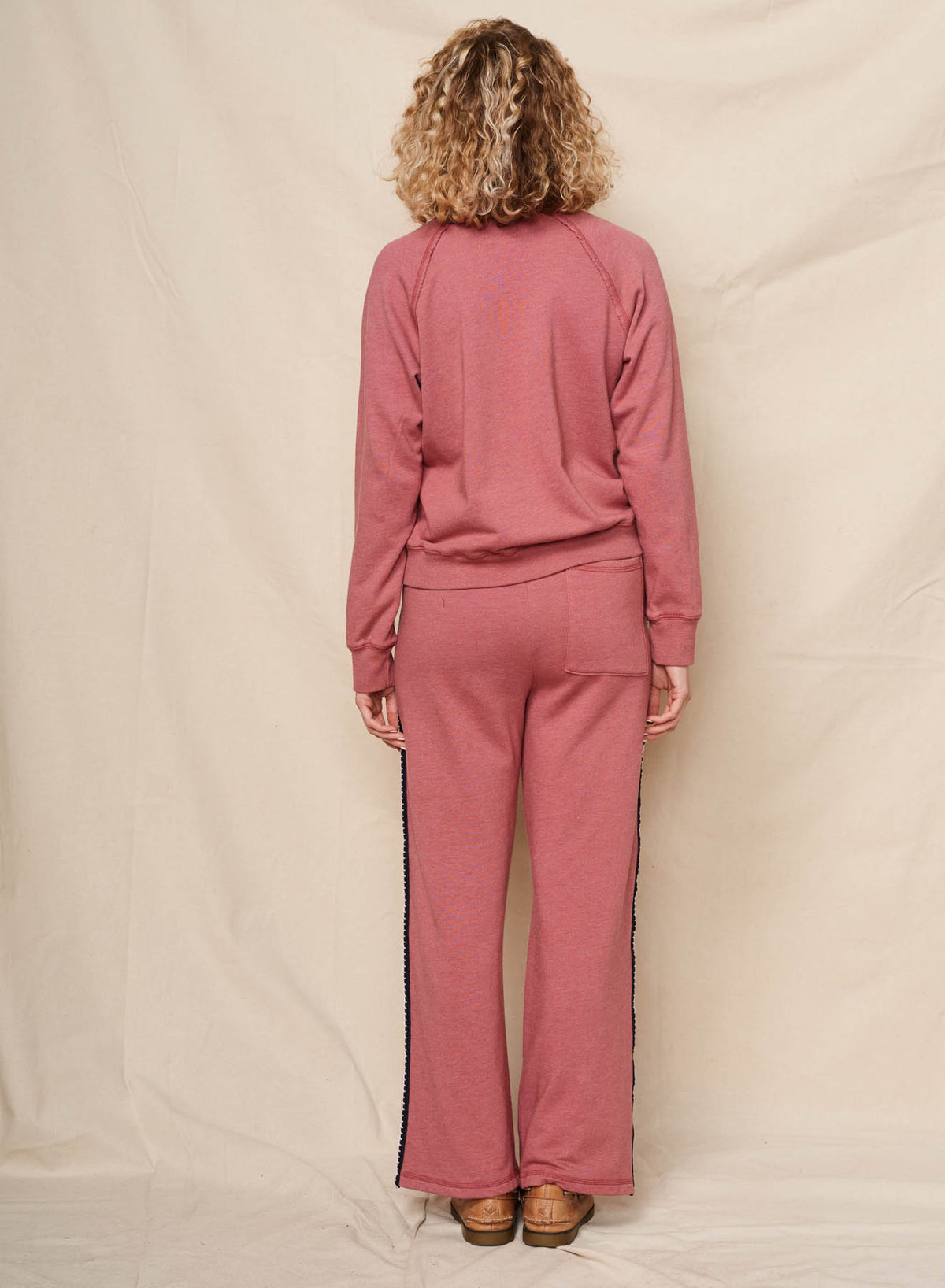 Sundry Amour Embroidery Sweatshirt in Tibet Red