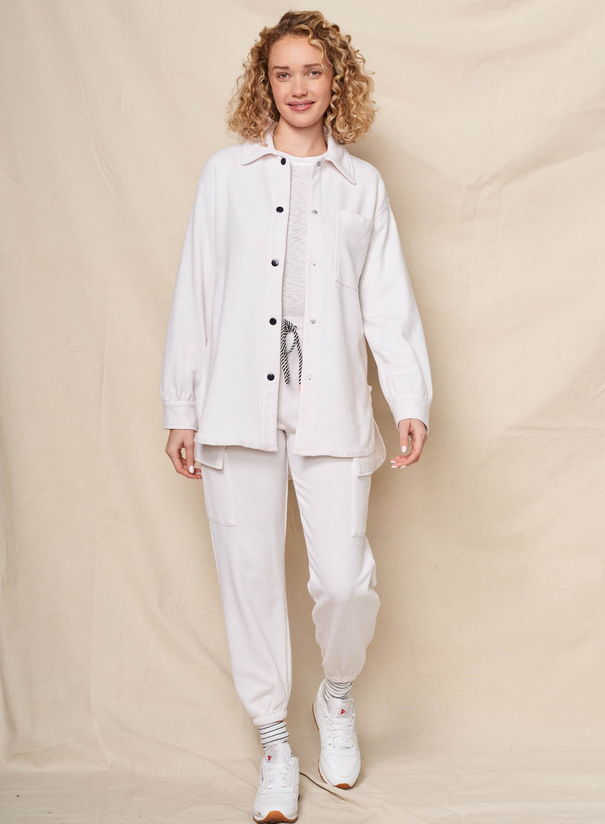 Sundry More Sundays Shacket in Oyster