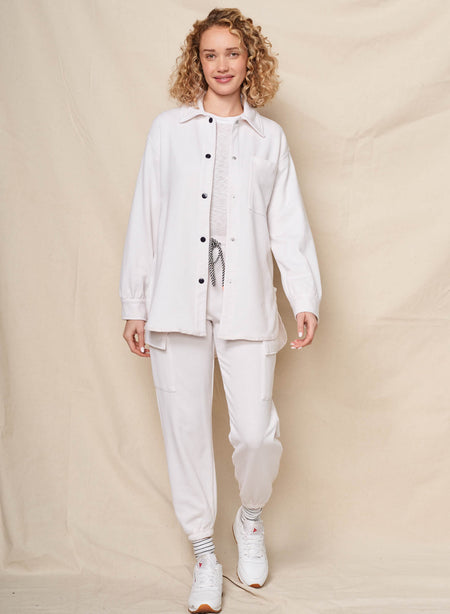 Sundry More Sundays Shacket in Oyster