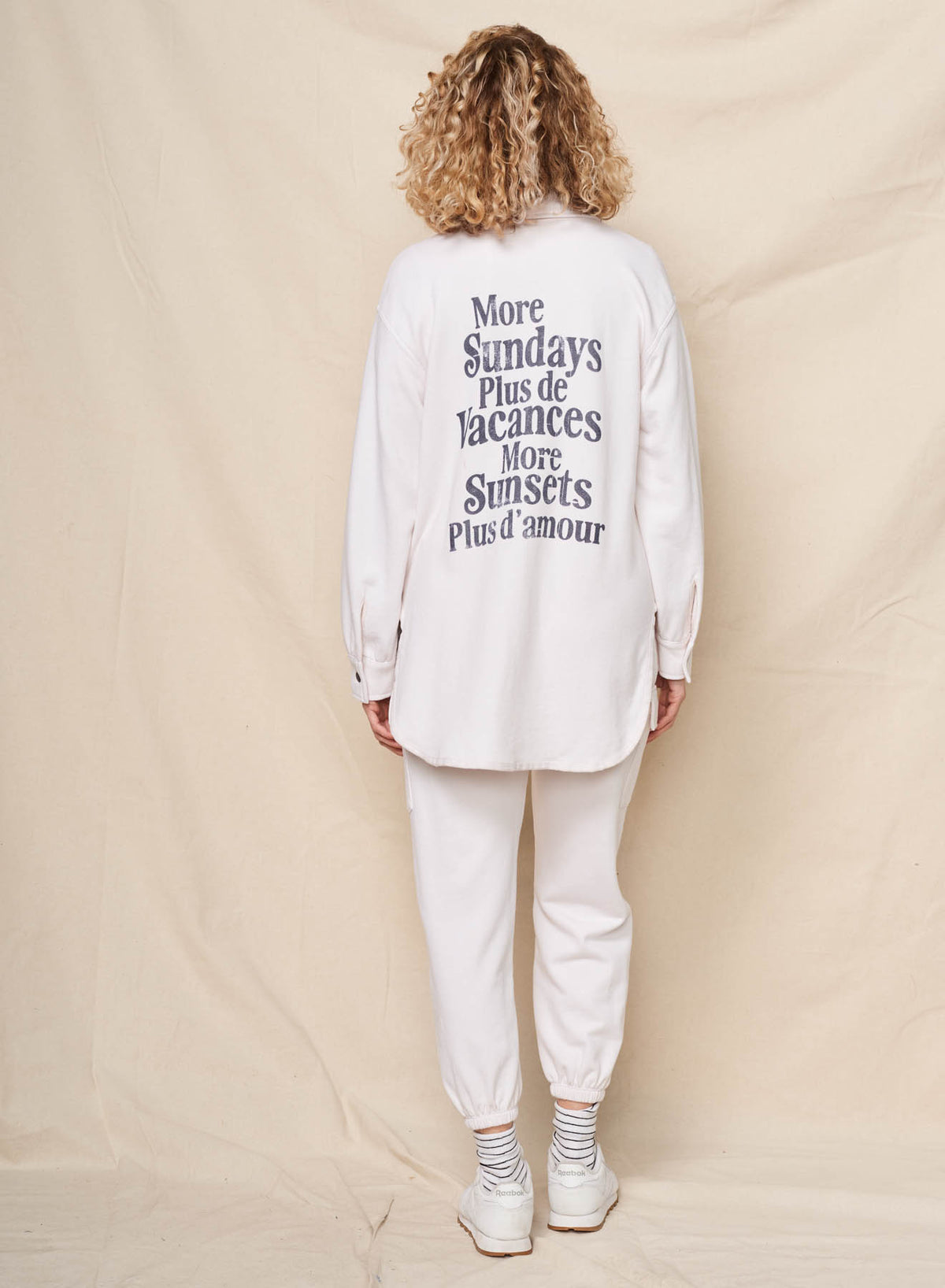 Sundry More Sundays Shacket in Oyster