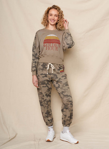 Sundry Golden Hour Dolman Sweatshirt in Fern